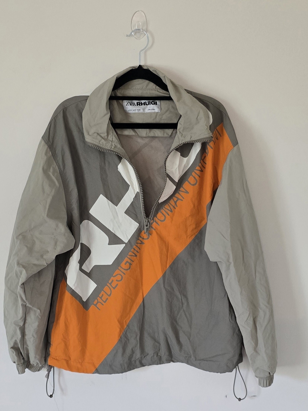 Zara x RHUIGI Colorblock Half Zip Windbreaker Jacket Logo Size Unisex M